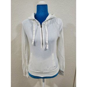 Aeropostale White Half Zip Hoodie Size S/P